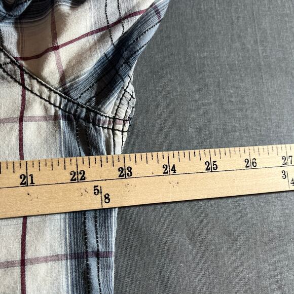 Machine Shirt Mens XL White Gray Long Sleeves‎ Button Casual Pockets Streetwear - Picture 9 of 9